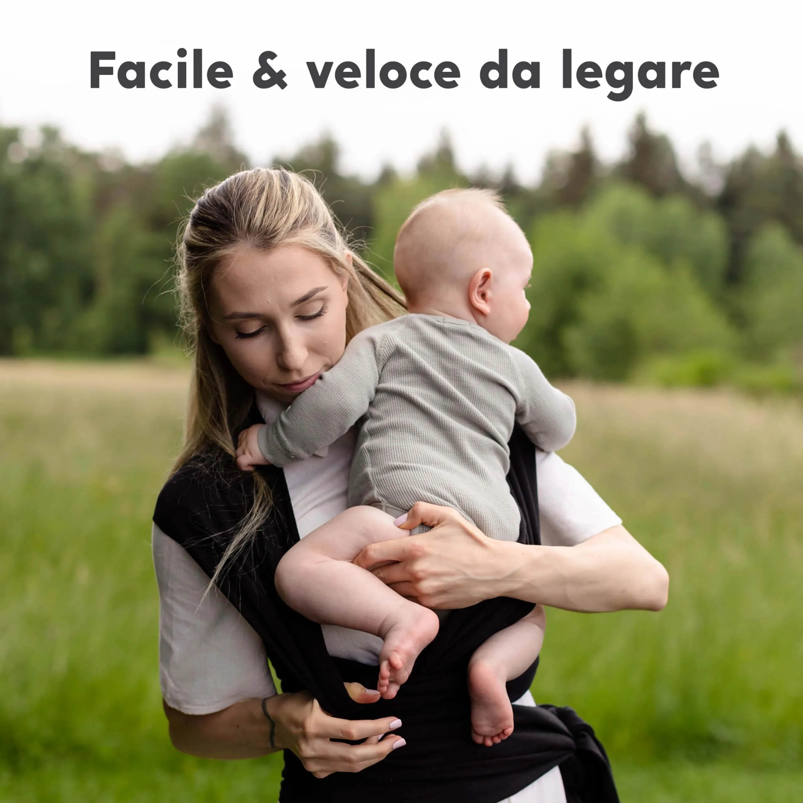 CuddleBug Fascia Porta Bebé Neonato e Bimbi fino a 16 Kg (Nero/Black) - immagine 6