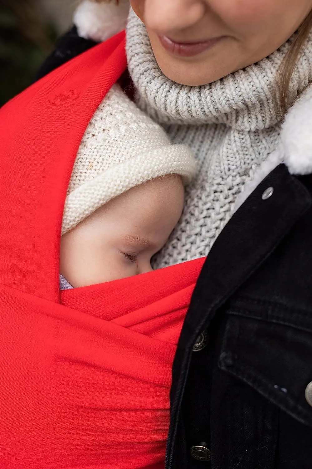 Cuddlebug Fascia Porta Bebè Elastica, 3-16 kg, Rosso - immagine 3