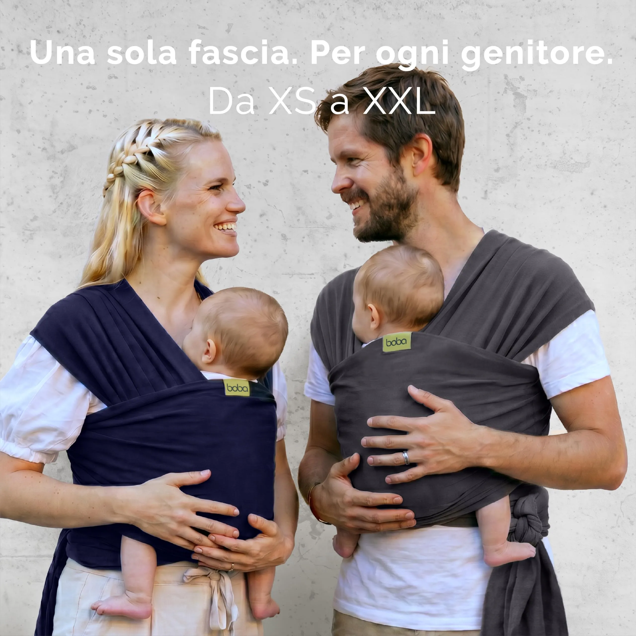 Boba Fascia Porta Bebè Elastica in Cotone Bio, Grigio Scuro - immagine 3