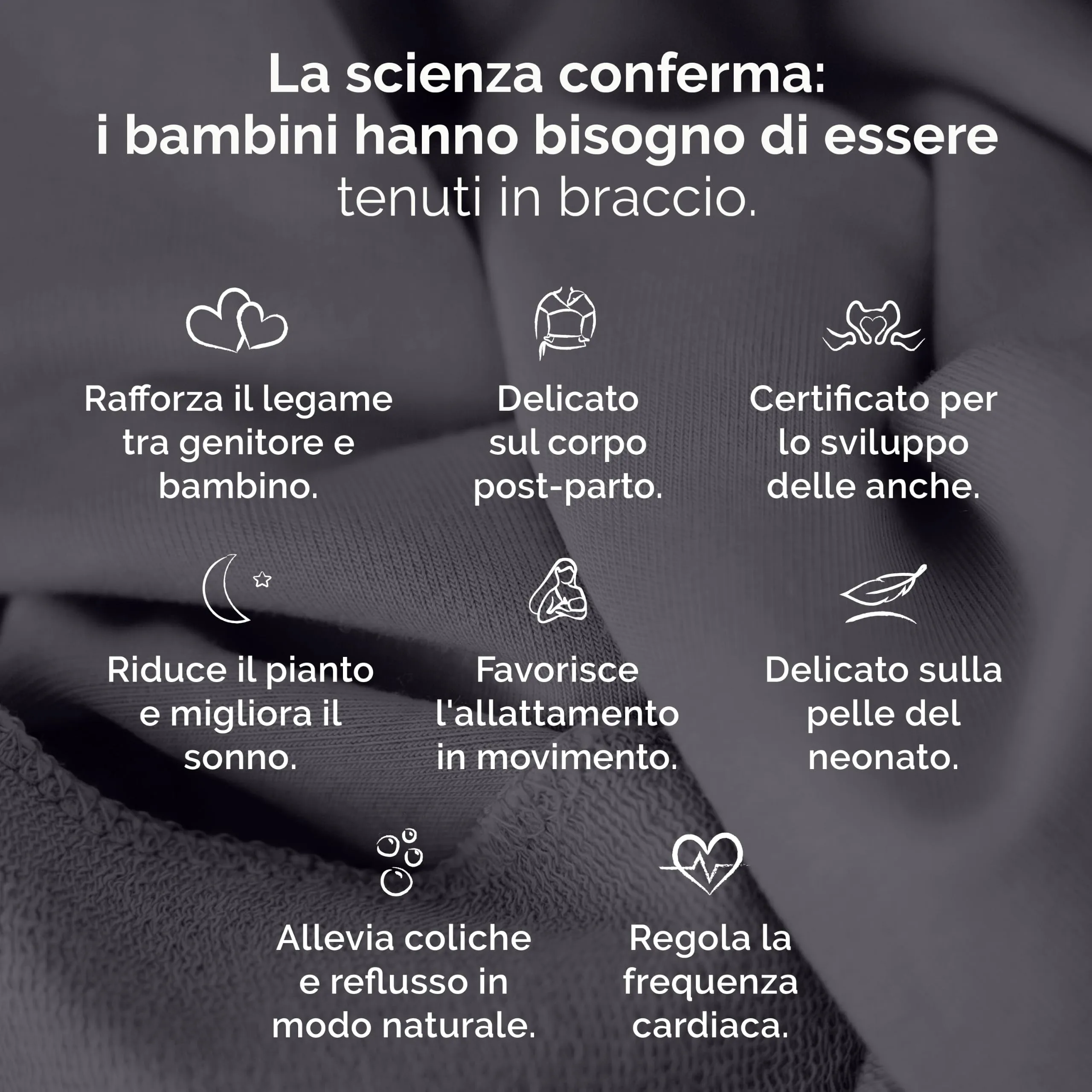 Boba Fascia Porta Bebè Elastica in Cotone Bio, Grigio Scuro - immagine 9