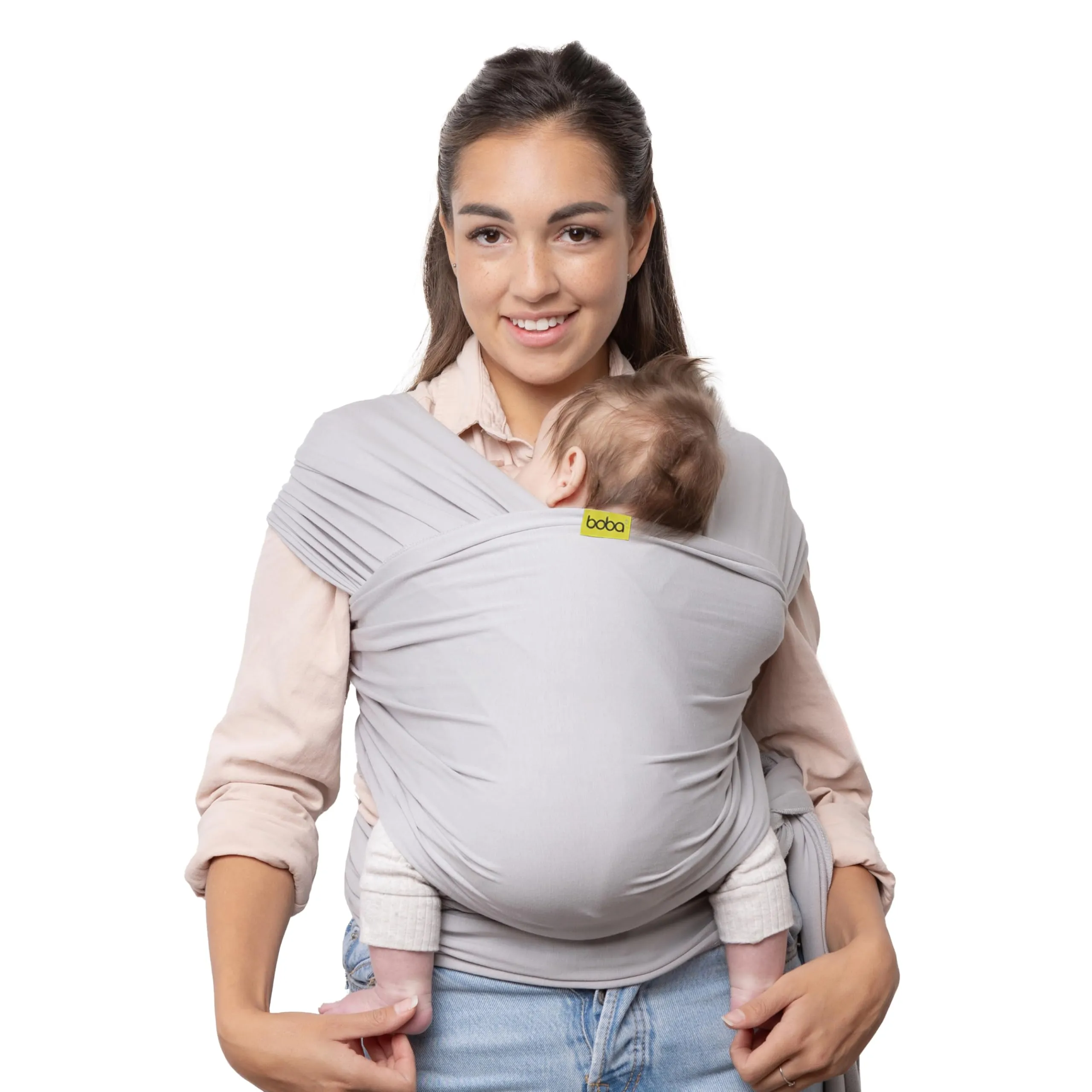 Boba Fascia Porta Bebè Elastica in Bambù, Serenity Grigio Chiaro - immagine 1