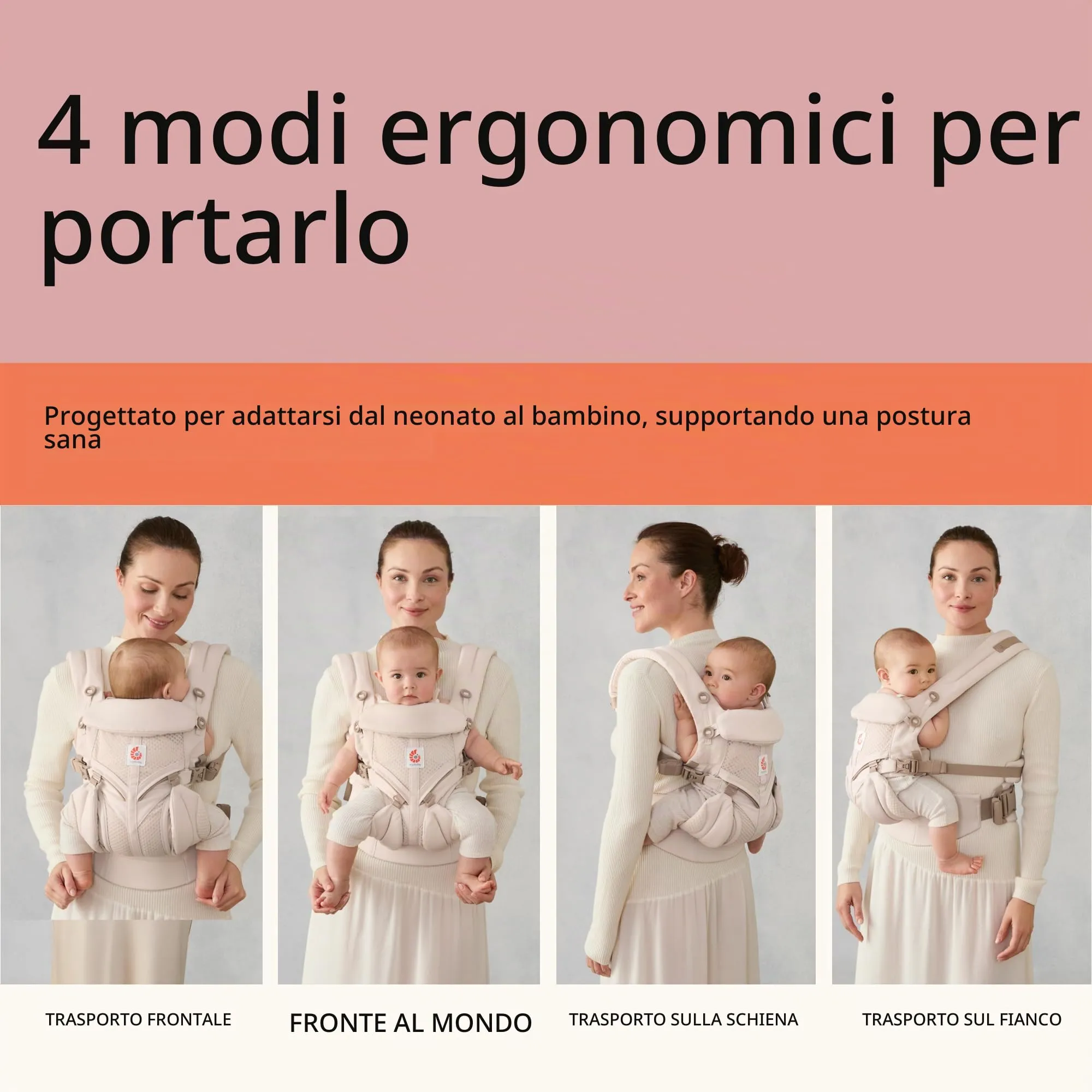 Ergobaby Omni 360 Cool Air Mesh Zaino Porta Bebe 4-in-1, Midnight Blue - immagine 5