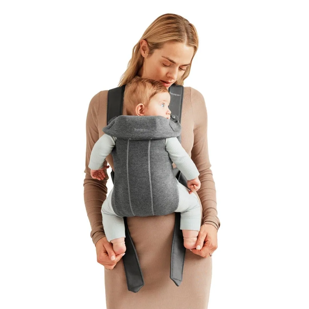BabyBjörn Marsupio Mini 3D Jersey, Grigio Scuro - immagine 1