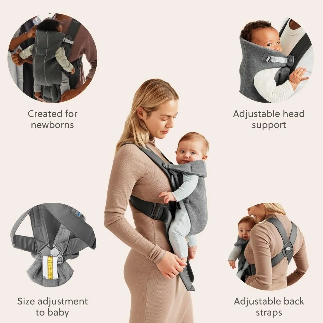 BabyBjörn Marsupio Mini 3D Jersey, Grigio Scuro - immagine 4