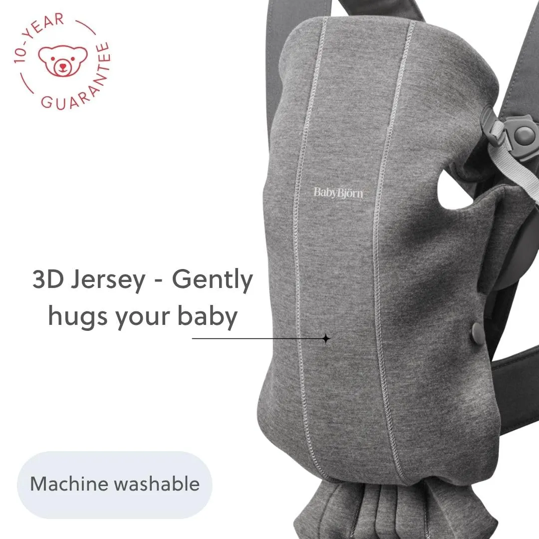 BabyBjörn Marsupio Mini 3D Jersey, Grigio Scuro - immagine 6