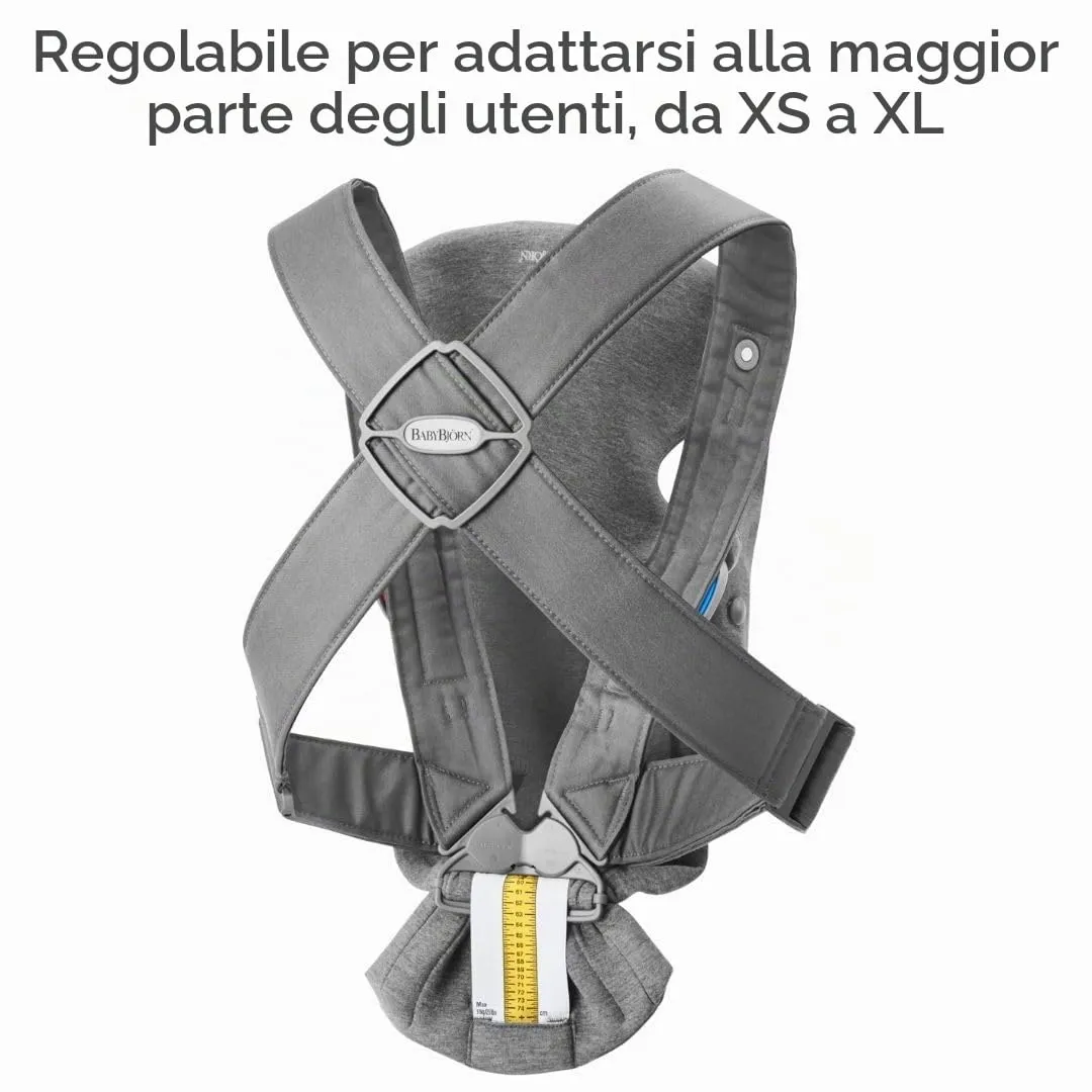 BabyBjörn Marsupio Mini 3D Jersey, Grigio Scuro - immagine 9