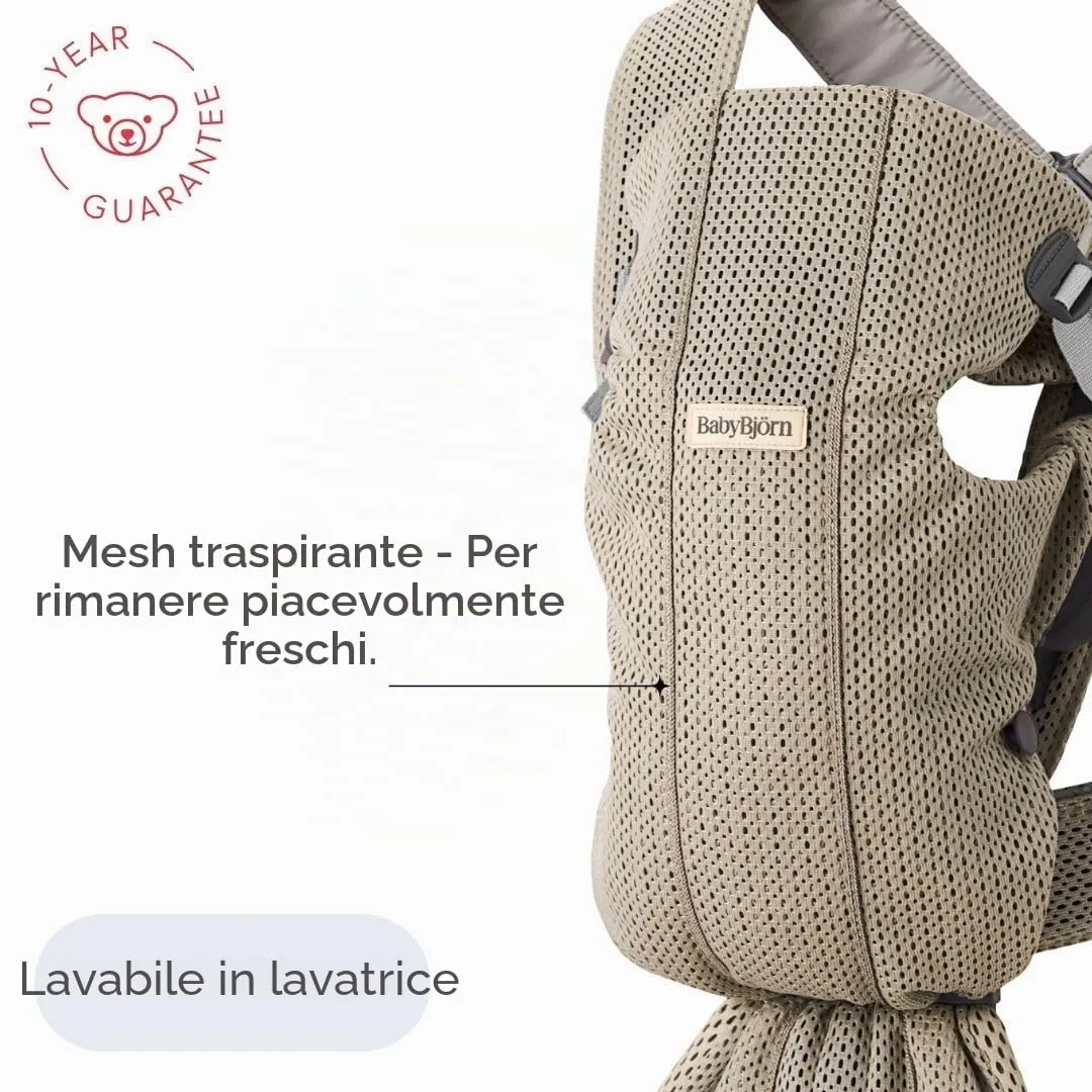 BabyBjörn Marsupio Mini (Greige, 3D Mesh) - immagine 6