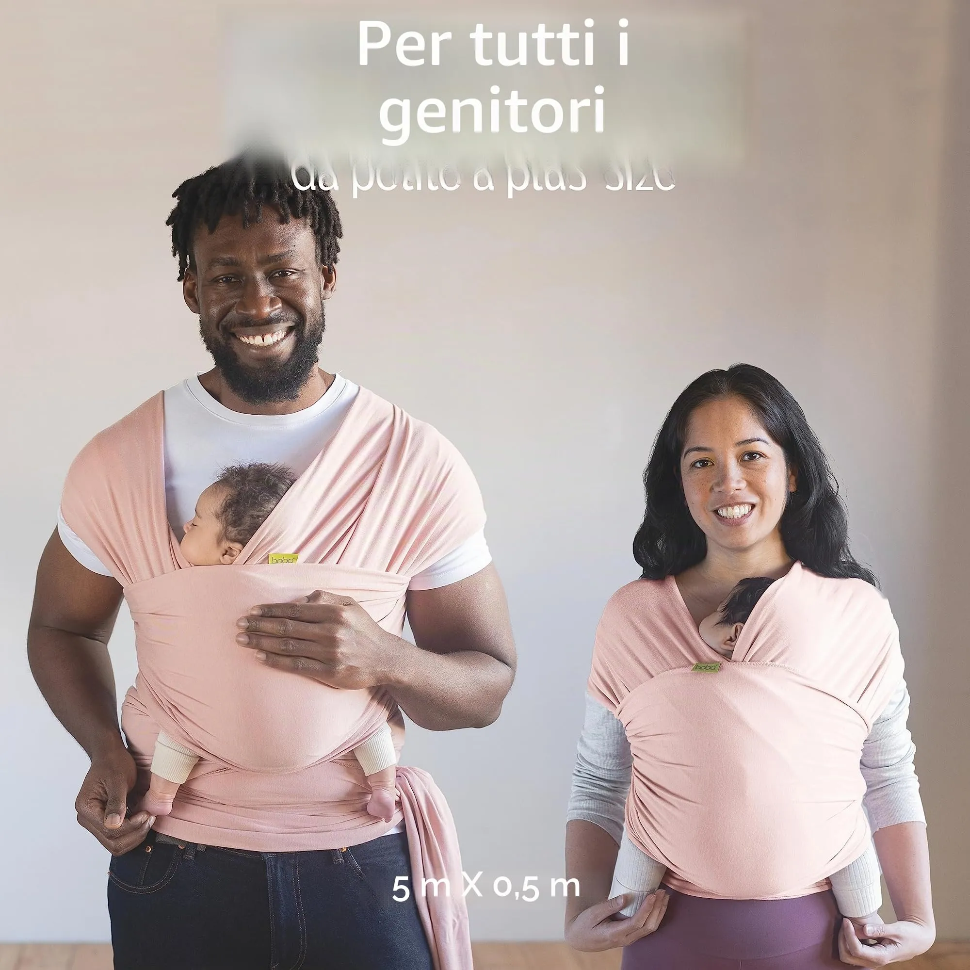 Boba Fascia Porta Bebè Elastica in Bambù, Serenity Fiorito - immagine 5