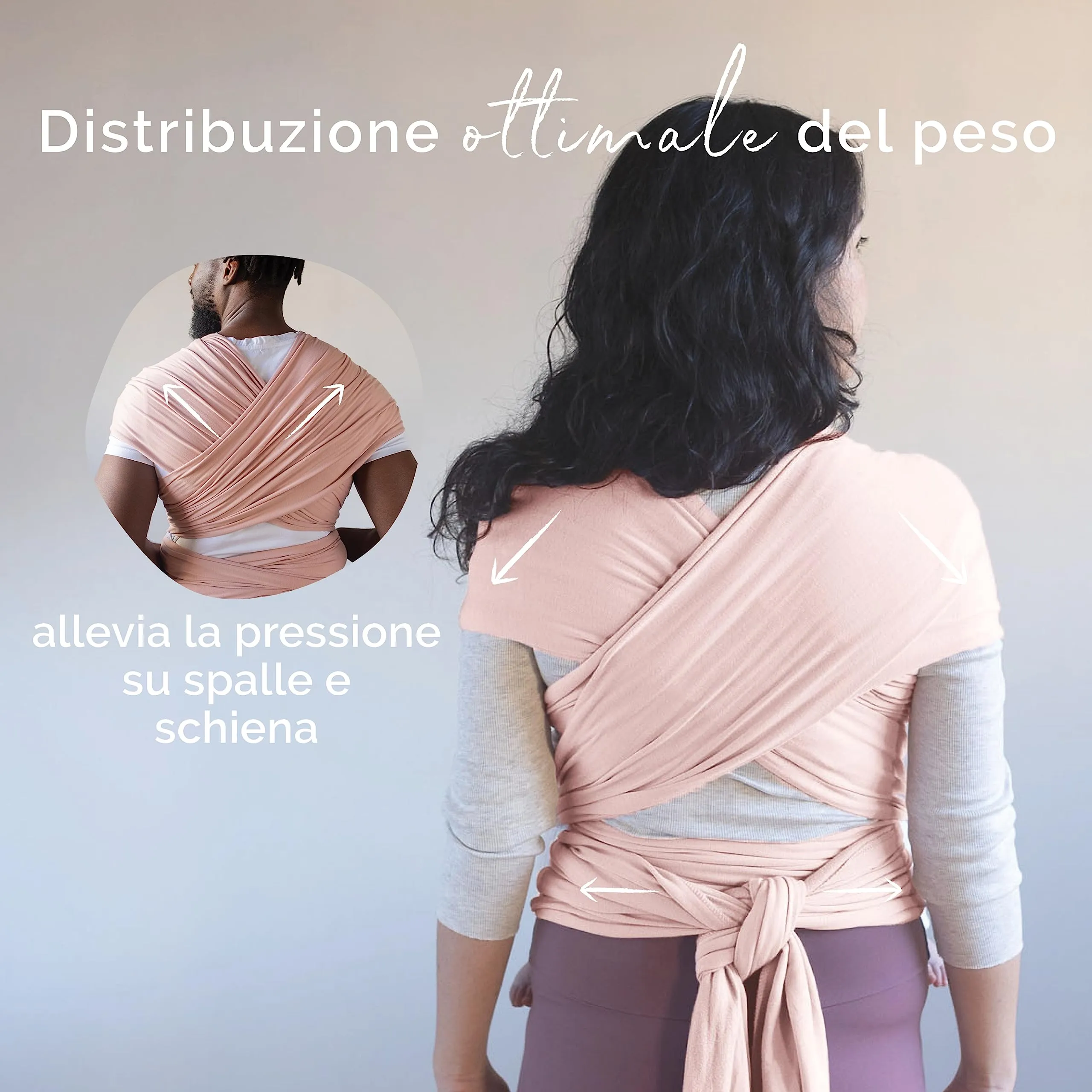Boba Fascia Porta Bebè Elastica in Bambù, Serenity Fiorito - immagine 6