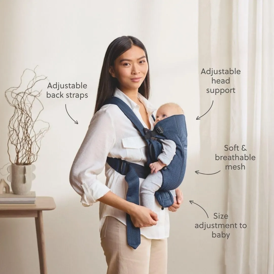 BabyBjörn Marsupio Mini, 3D Mesh, Blu Navy - immagine 2