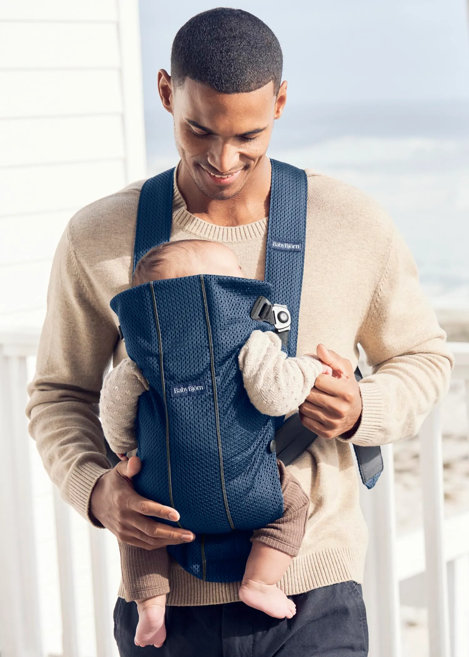 BabyBjörn Marsupio Mini, 3D Mesh, Blu Navy - immagine 7