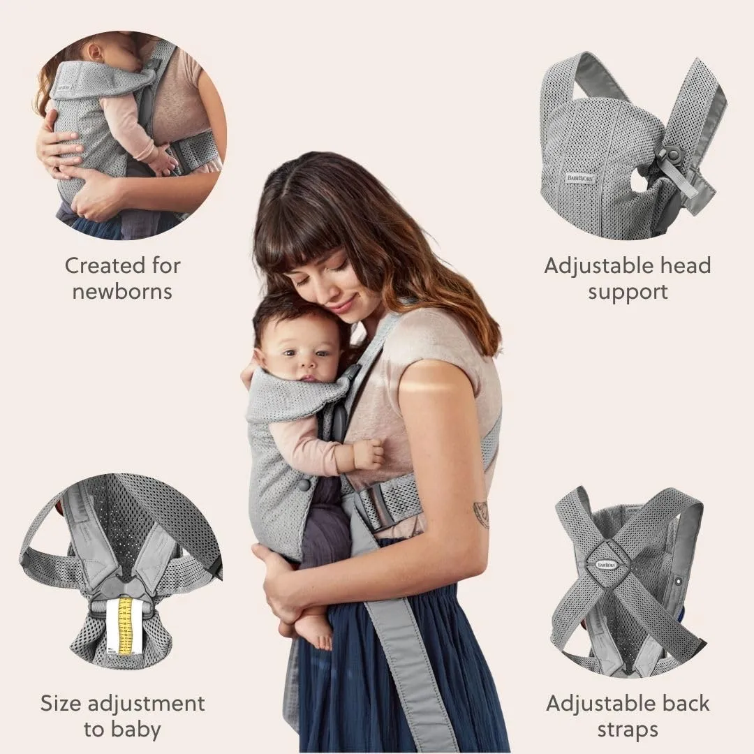 BabyBjörn Marsupio Mini 3D Mesh, Grigio - immagine 3