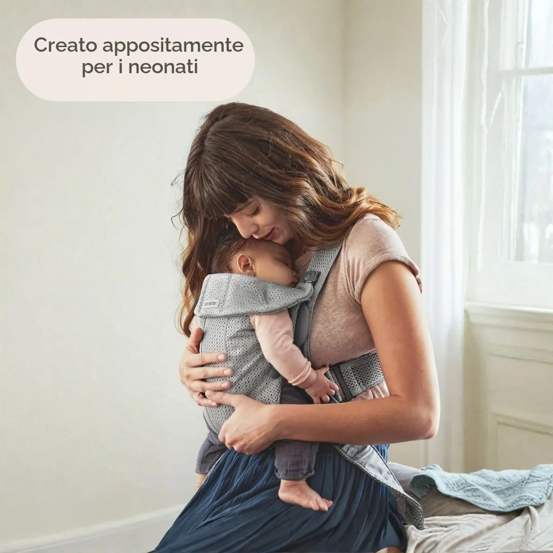 BabyBjörn Marsupio Mini 3D Mesh, Grigio - immagine 6