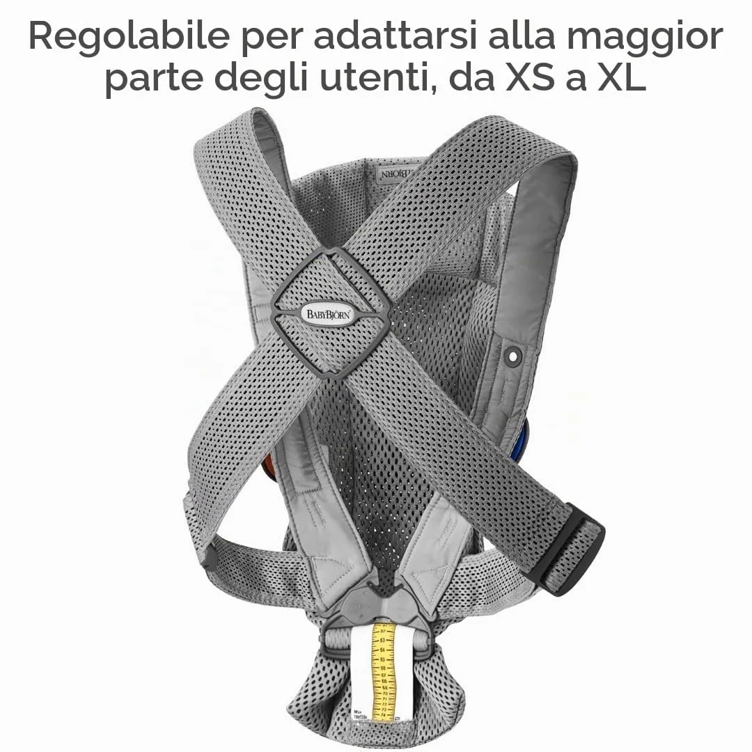 BabyBjörn Marsupio Mini 3D Mesh, Grigio - immagine 9