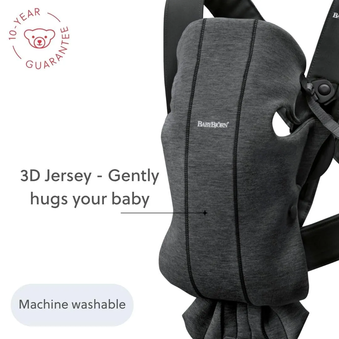 BabyBjörn Marsupio Mini, 3D Jersey, Grigio Carbone - immagine 8