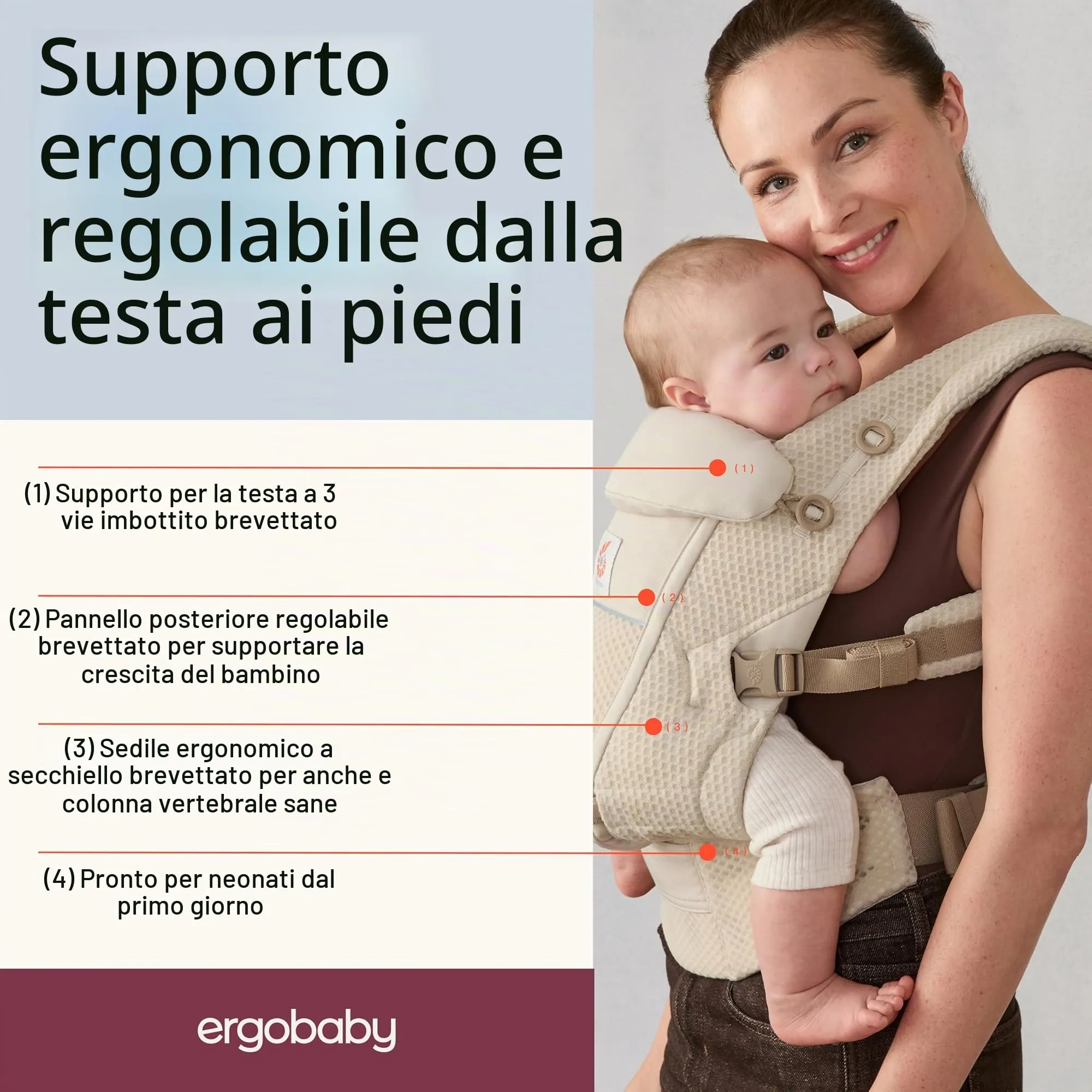 Ergobaby Adapt Marsupio per neonati e bambini 0-48 mesi - immagine 2