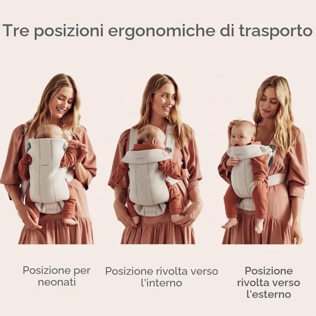 BabyBjörn Marsupio Mini Jersey 3D, Beige chiaro - immagine 3