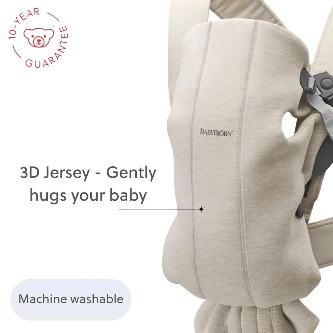 BabyBjörn Marsupio Mini Jersey 3D, Beige chiaro - immagine 7
