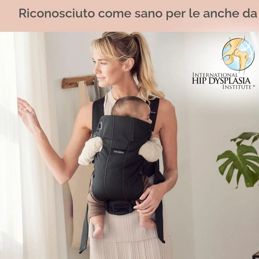 BabyBjörn Marsupio Mini Mesh 3D, Nero - immagine 2