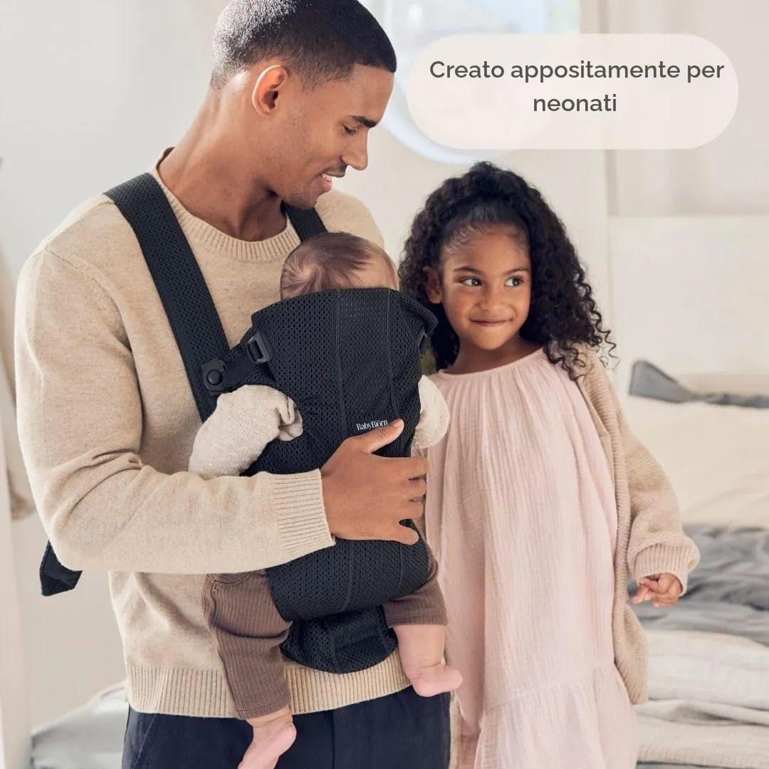 BabyBjörn Marsupio Mini Mesh 3D, Nero - immagine 6