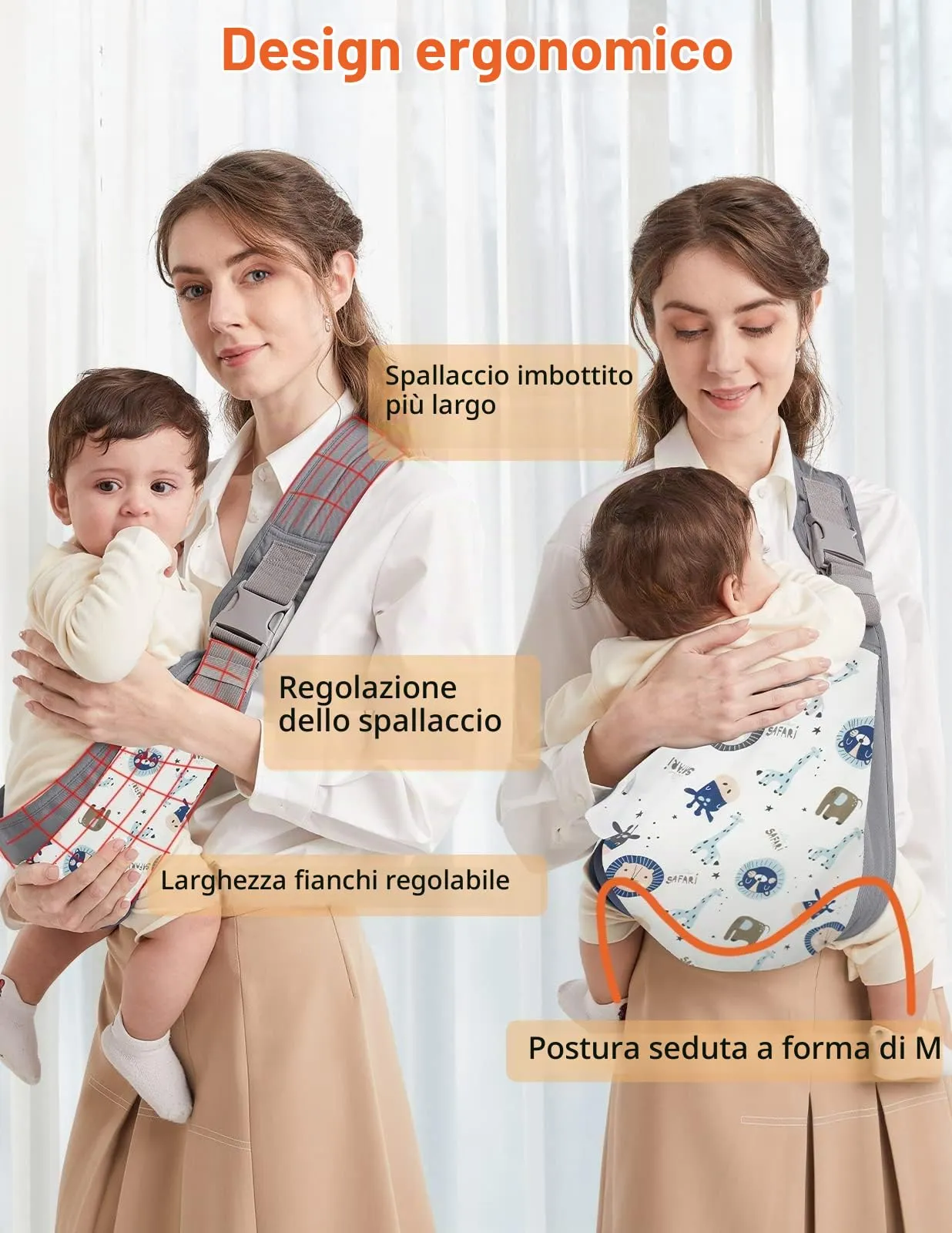 Mumgaroo Fascia Porta Bebè Ergonomica (0-15kg, Pieghevole 12 cm) - immagine 2