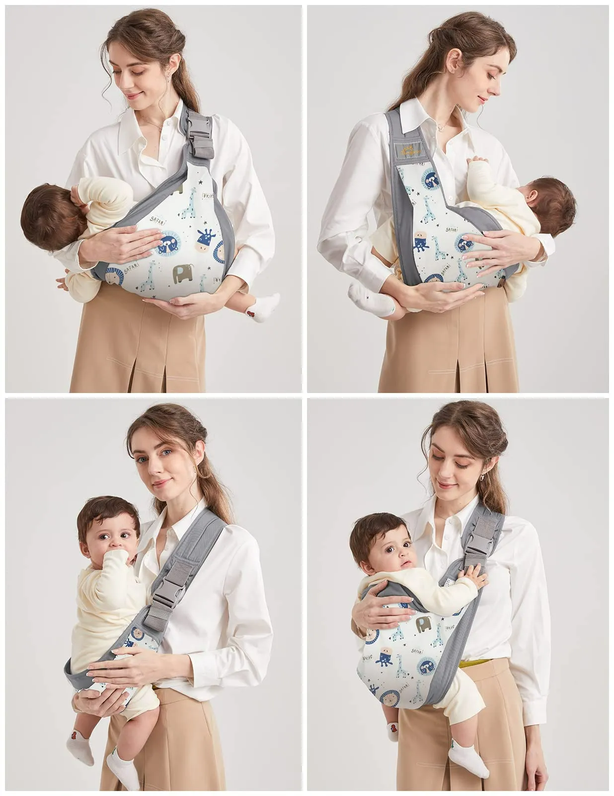 Mumgaroo Fascia Porta Bebè Ergonomica (0-15kg, Pieghevole 12 cm) - immagine 4
