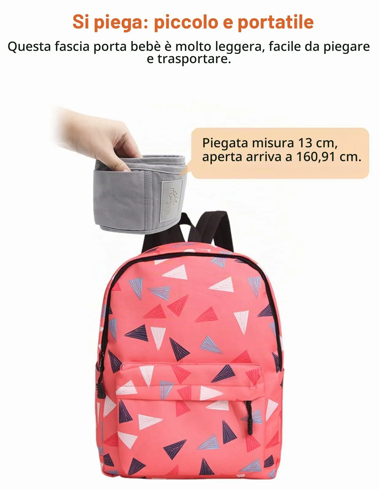 Mumgaroo Fascia Porta Bebè Ergonomica (0-15kg, Pieghevole 12 cm) - immagine 6