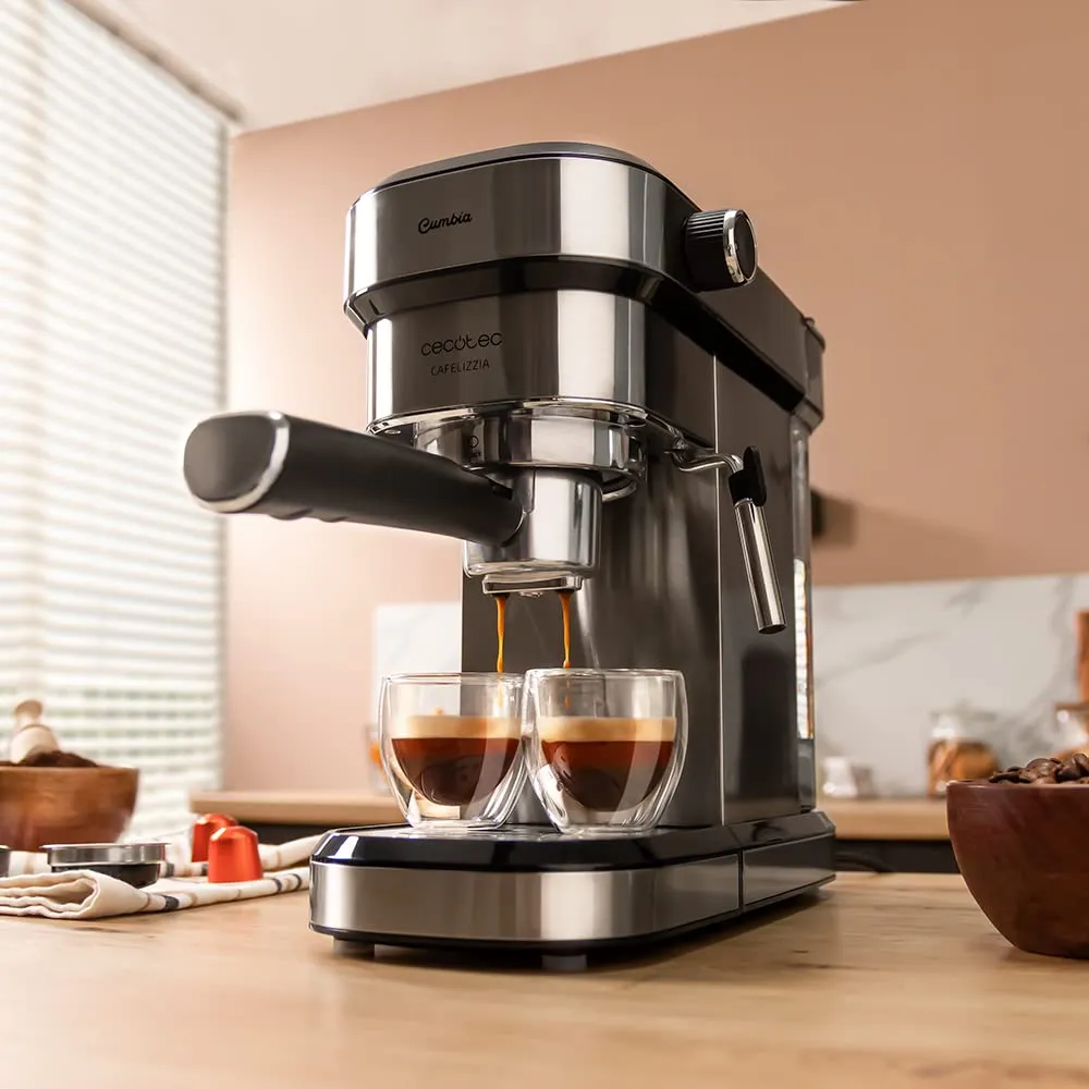 Cecotec Cafelizzia 790 Steel Duo Macchina da Caffè Espresso, 1350 W, 20 Bar, Sistema Thermoblock, con Vaporizzatore e Filtro Capsule - immagine 6