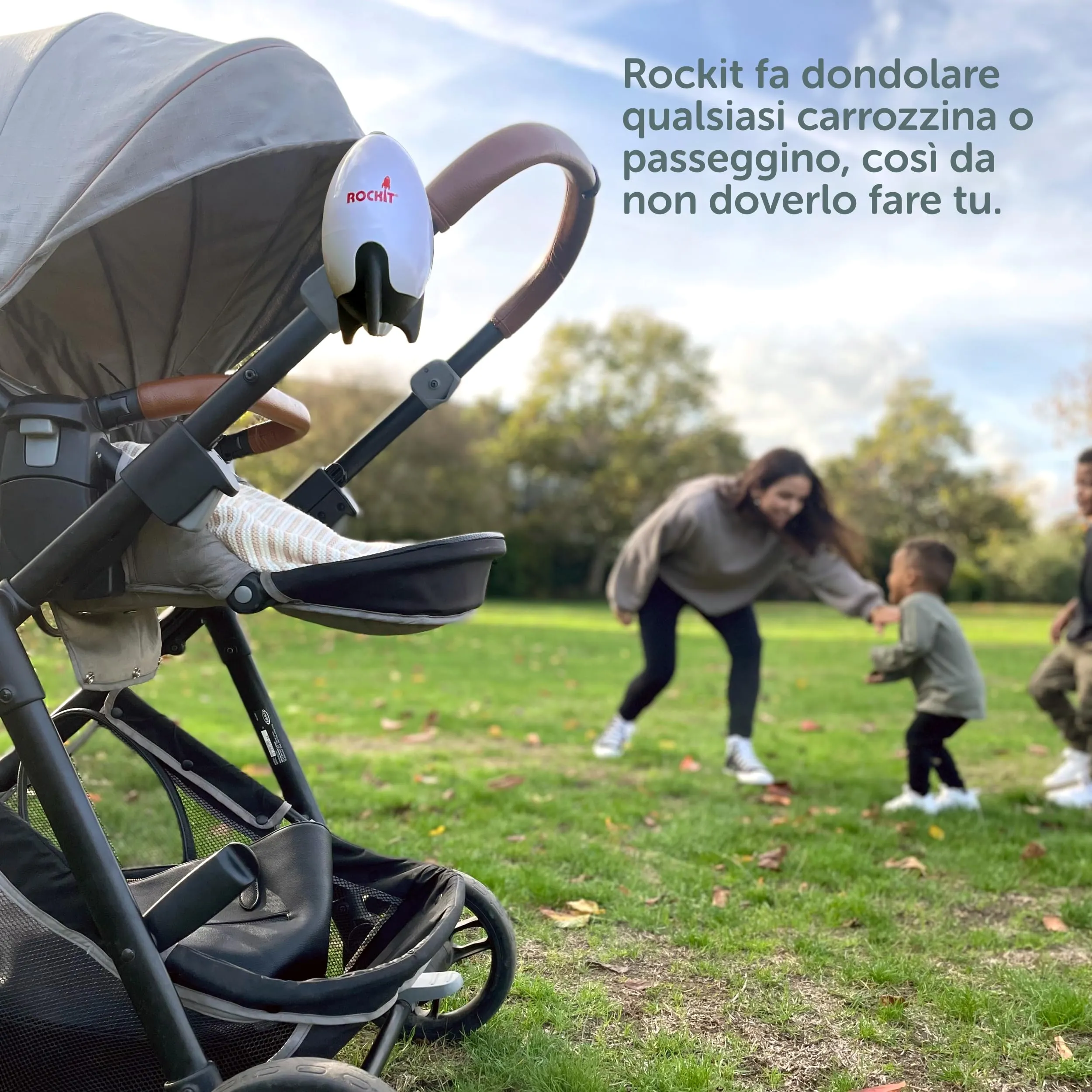 Rockit Dondolo Passeggino Automatico Ricaricabile, Velocità Regolabile, Timer 60 Min, Universale - immagine 3