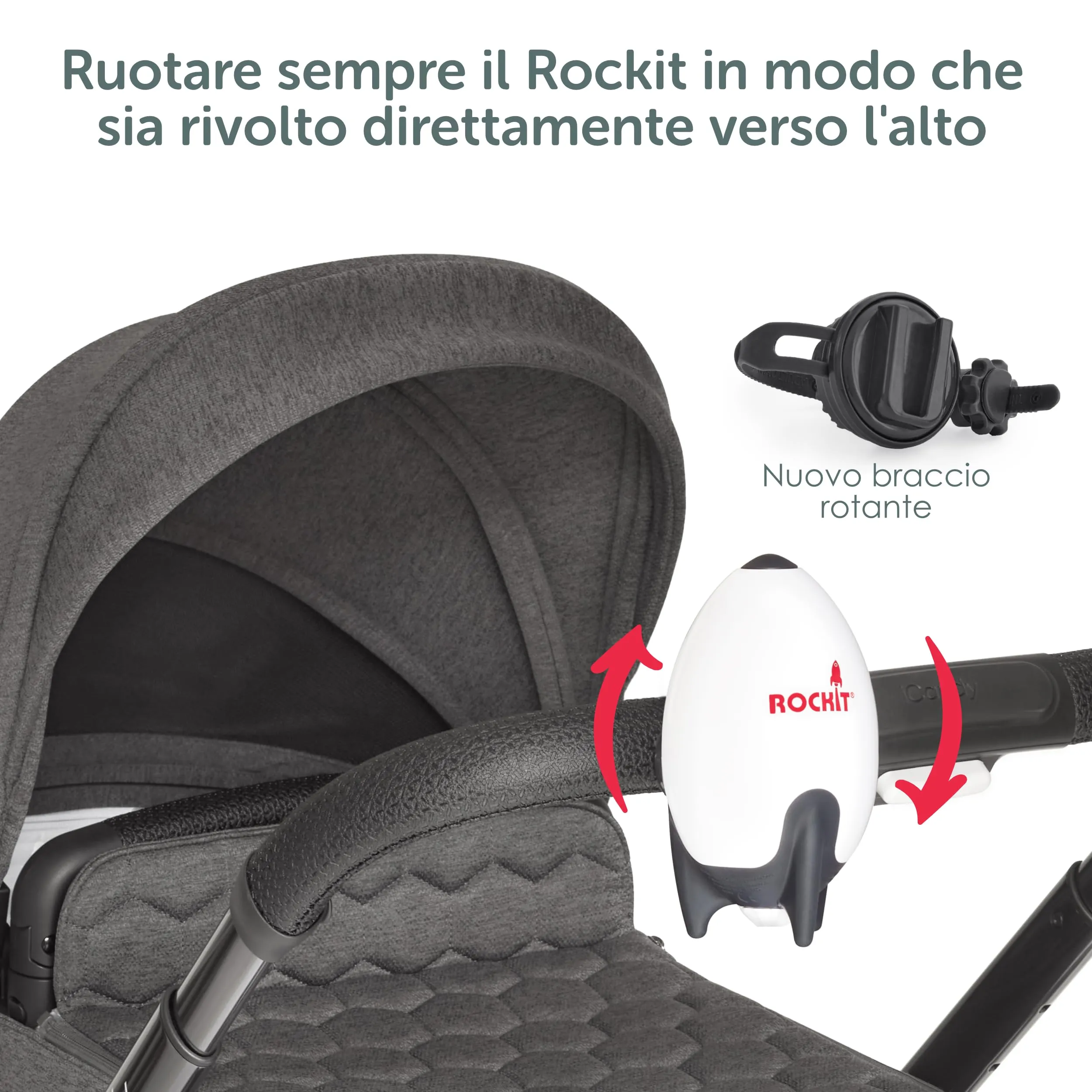 Rockit Dondolo Passeggino Automatico Ricaricabile, Velocità Regolabile, Timer 60 Min, Universale - immagine 6