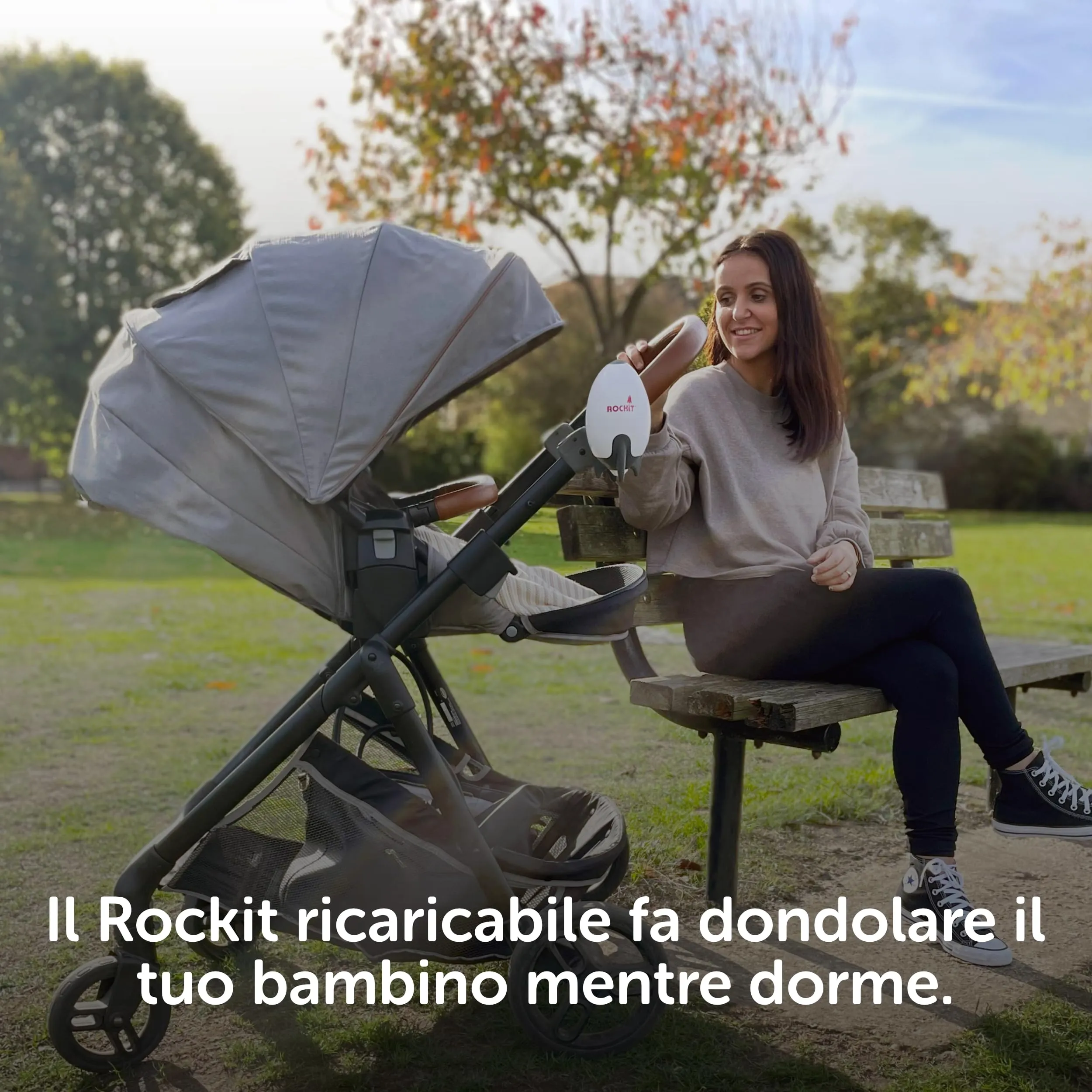 Rockit Dondolo Passeggino Automatico Ricaricabile, Velocità Regolabile, Timer 60 Min, Universale - immagine 8