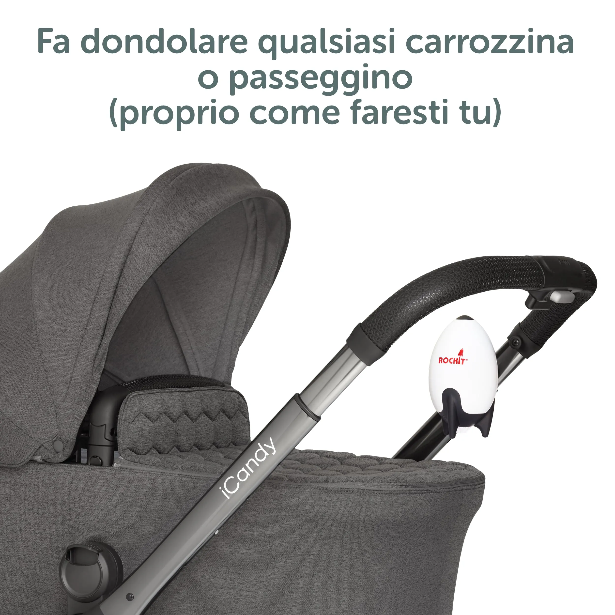 Rockit Dondolo Passeggino Automatico Ricaricabile, Velocità Regolabile, Timer 60 Min, Universale - immagine 9