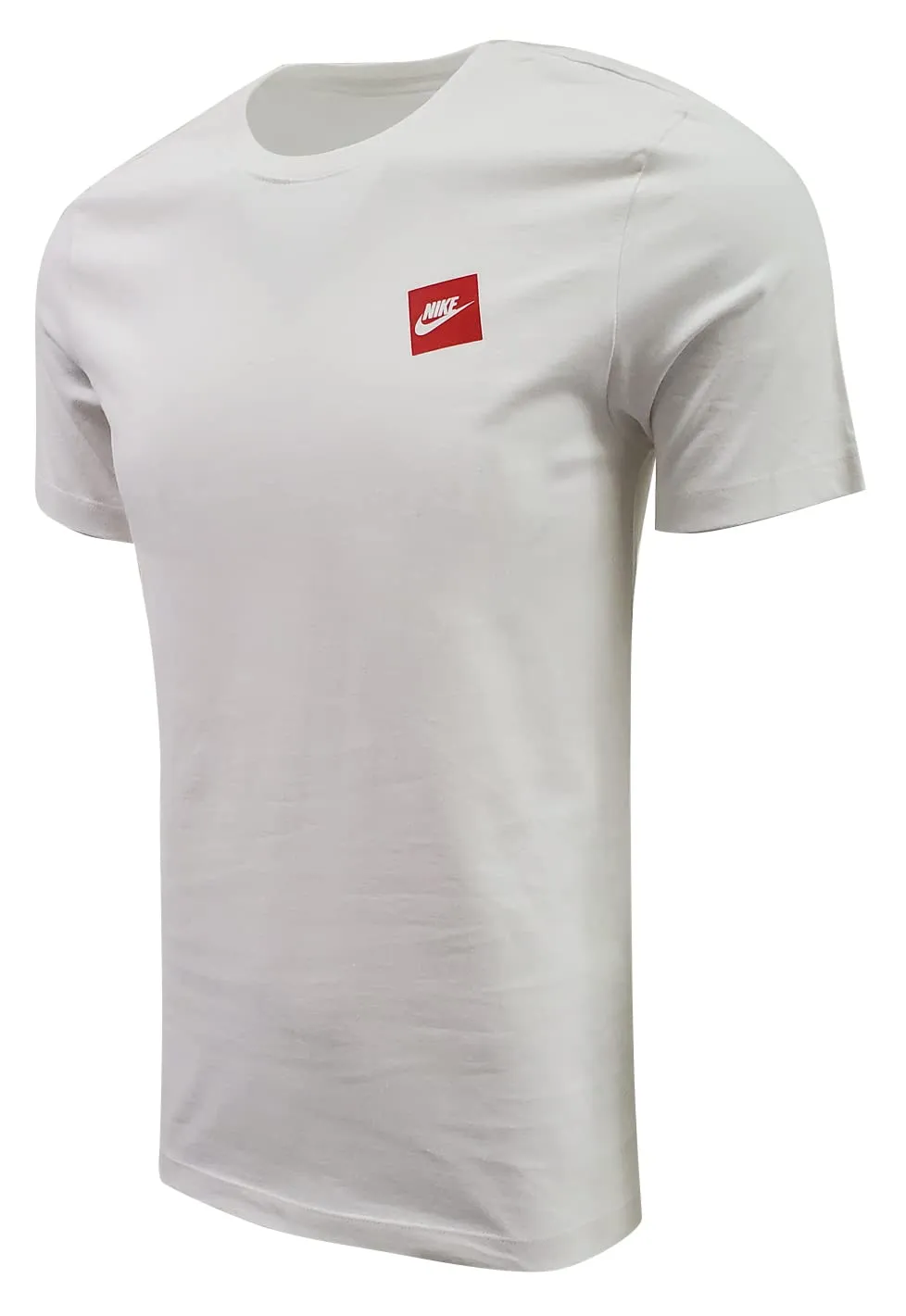 Nike Maglietta a Maniche Corte Unisex Bianca Logo Quadrato Rosso, S - immagine 3