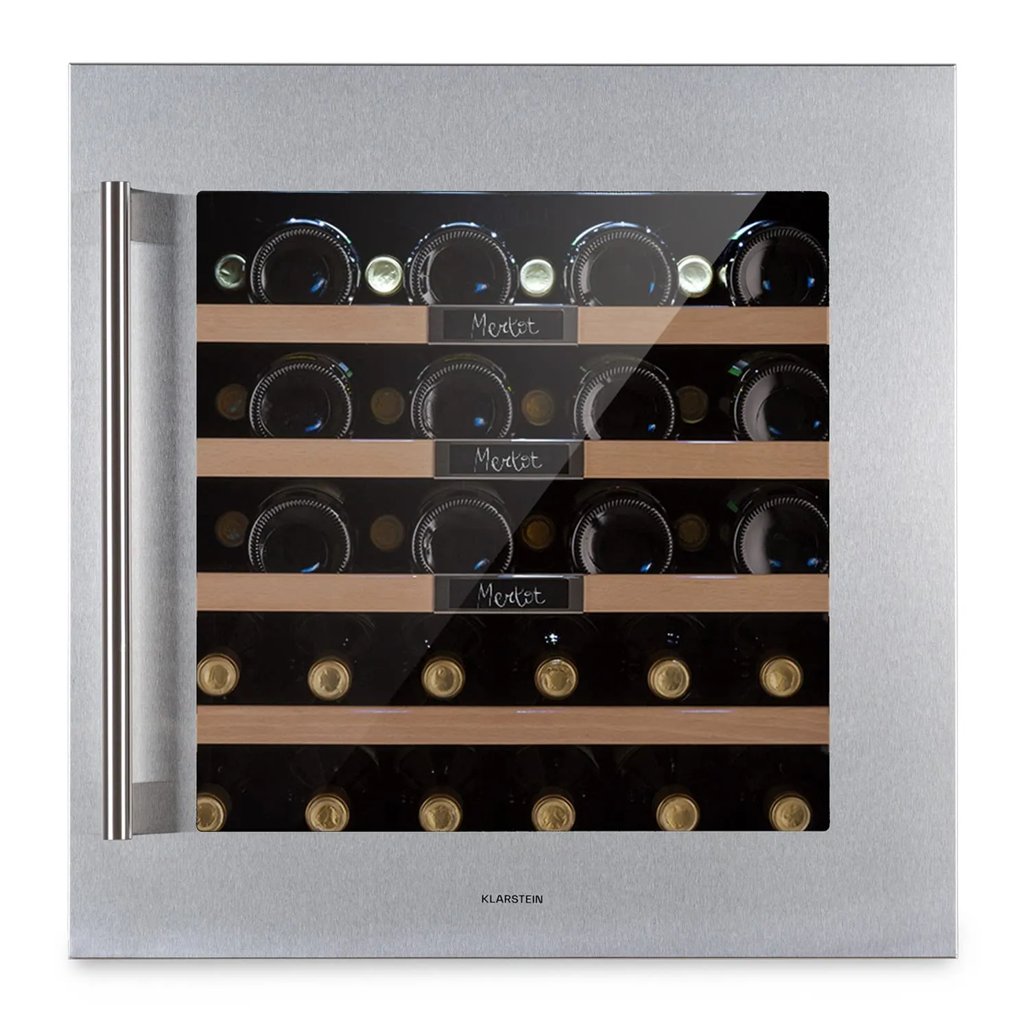 Klarstein Cantinetta Vino a Zona Singola 92L 36 Bottiglie, Touch Control 5-20°C, Acciaio - immagine 1