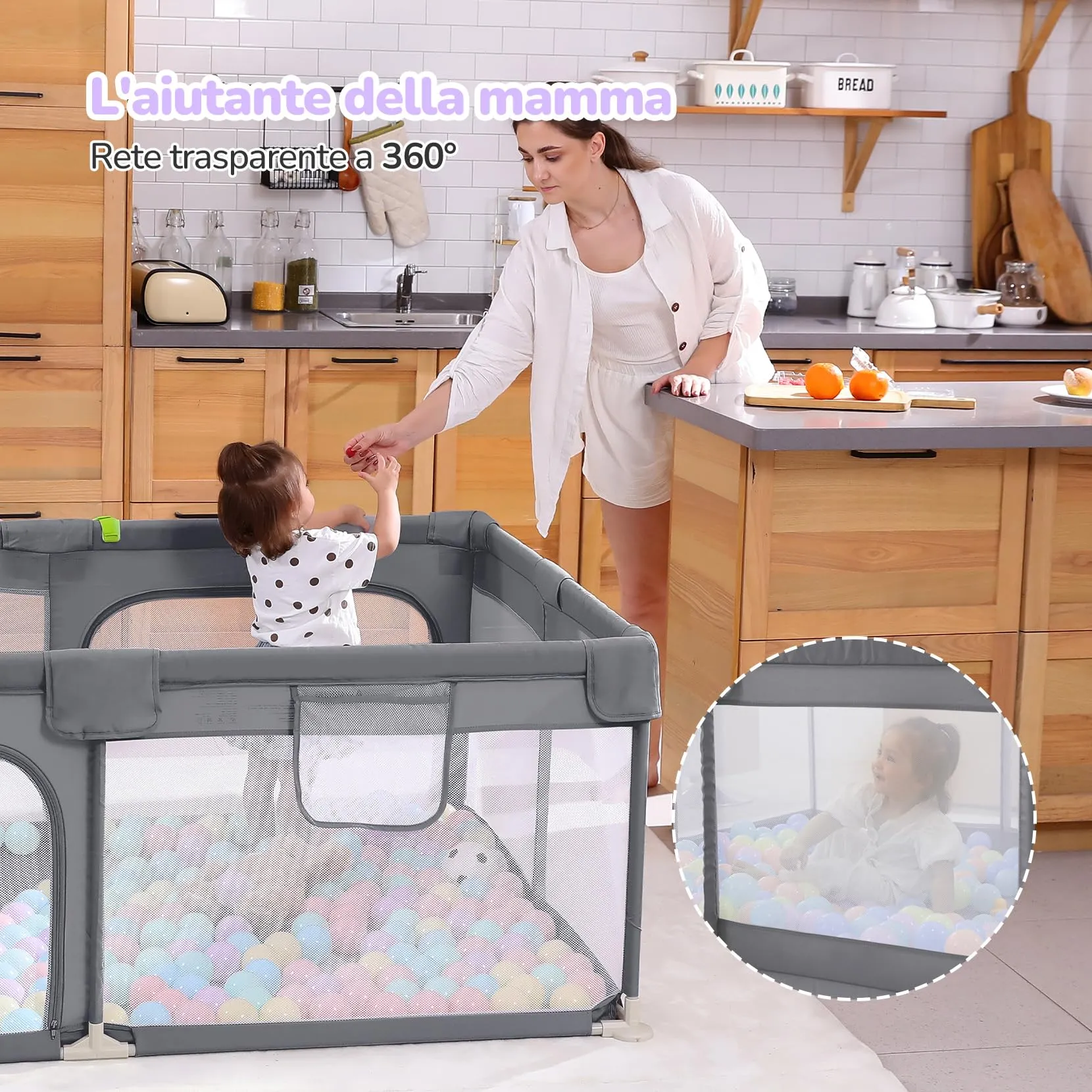 Dripex Box Recinto per Bambini e Neonati, Medium, Grigio - immagine 4