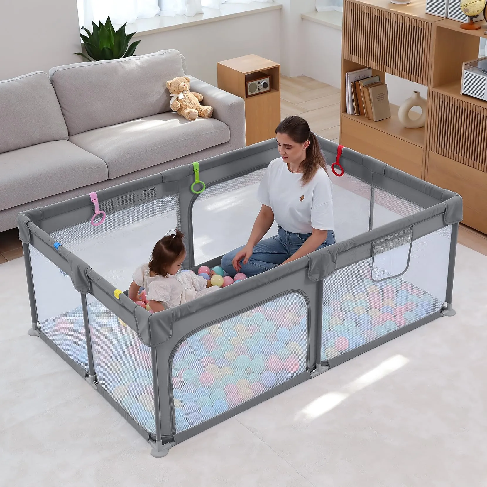 Dripex Box Recinto per Bambini e Neonati, Medium, Grigio - immagine 8