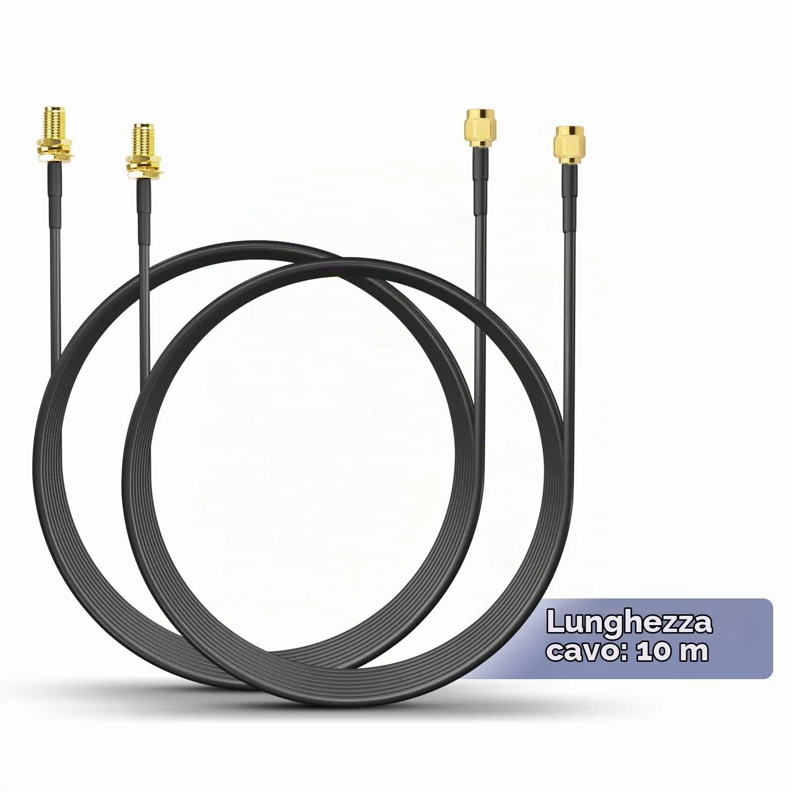Superbat Cavo Prolunga SMA RG174 10m Maschio a Femmina per Antenna 4G LTE WIFI GPS GSM (2 pezzi) - immagine 5