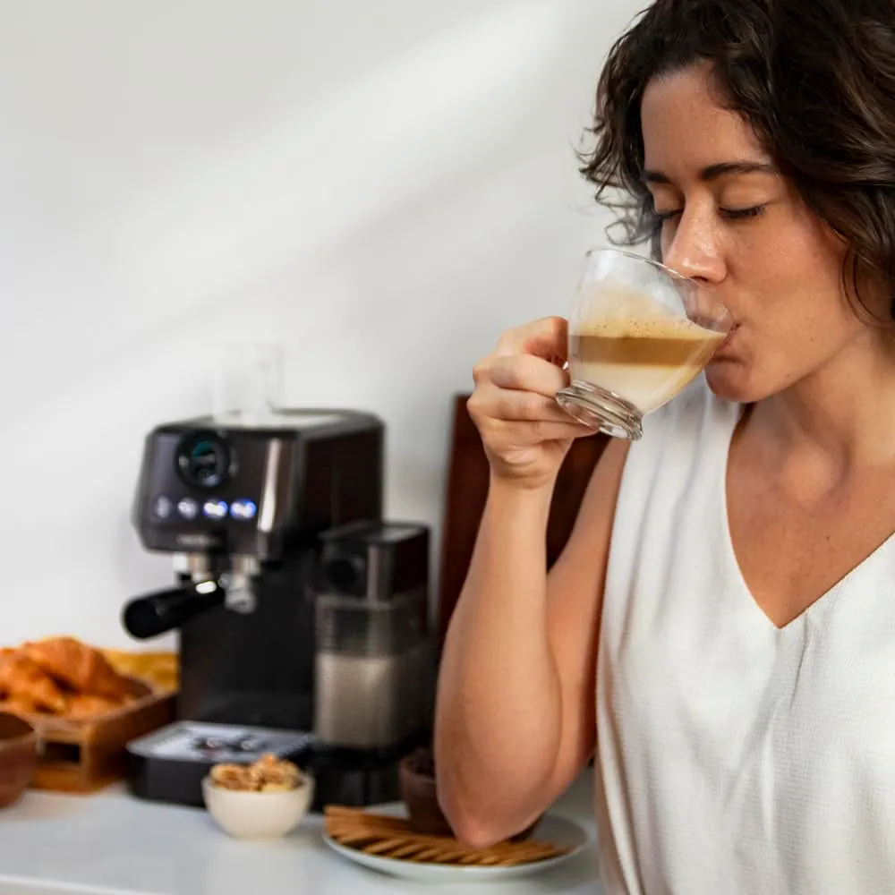 Cecotec Power Espresso 20 Steel Pro Latte Macchina da Caffè Semiautomatica, 1350W, 20 Bar, Thermoblock, Serbatoio Full-Milk, Instant Cappuccino - immagine 5