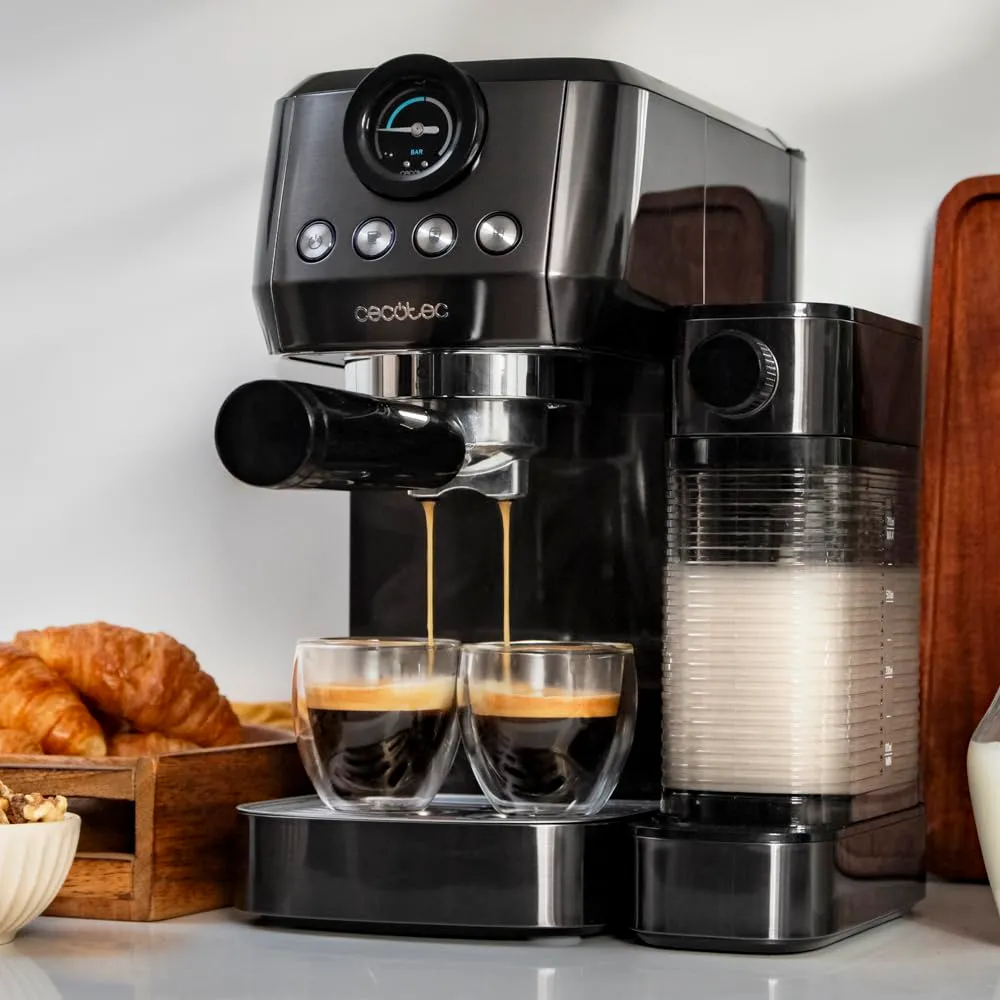 Cecotec Power Espresso 20 Steel Pro Latte Macchina da Caffè Semiautomatica, 1350W, 20 Bar, Thermoblock, Serbatoio Full-Milk, Instant Cappuccino - immagine 7