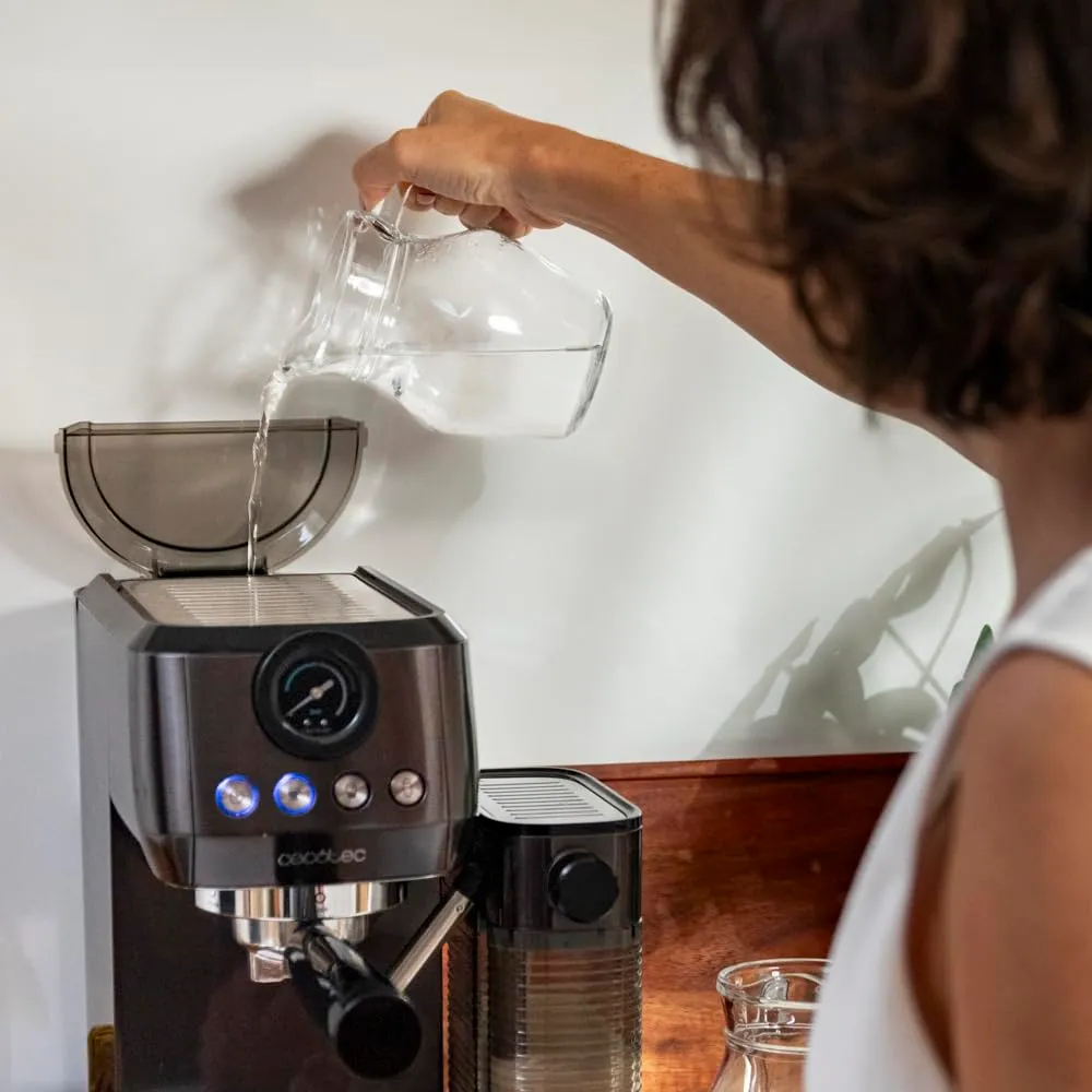 Cecotec Power Espresso 20 Steel Pro Latte Macchina da Caffè Semiautomatica, 1350W, 20 Bar, Thermoblock, Serbatoio Full-Milk, Instant Cappuccino - immagine 8