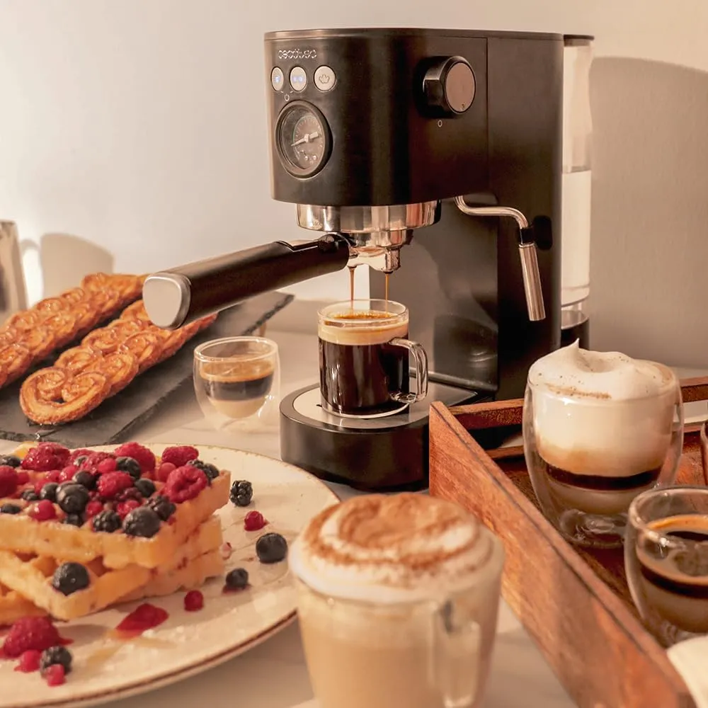 Cecotec Cafelizzia Fast Pro Macchina da Caffè Espresso 1350W, Thermoblock, ForceAroma 20 bar, Vaporizzatore Orientabile, Braccio Doppio, Piastra Riscaldatrice per Tazze - immagine 2
