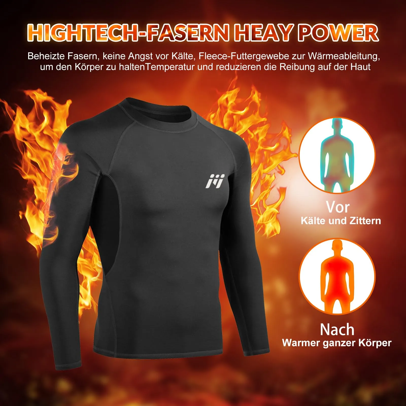 MEETWEE Maglia Termica Uomo a Manica Lunga Compression Baselayer Sport - immagine 3