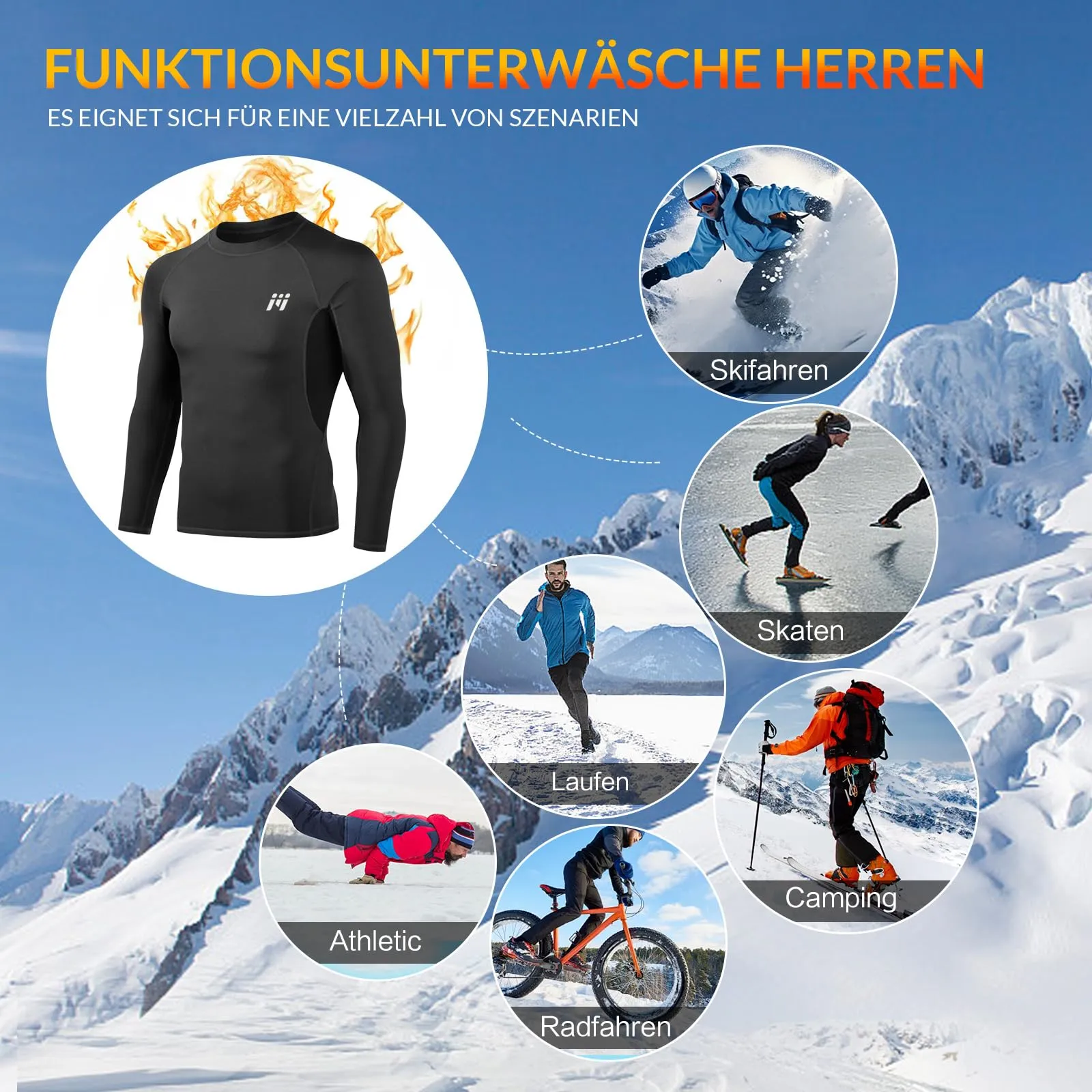 MEETWEE Maglia Termica Uomo a Manica Lunga Compression Baselayer Sport - immagine 7