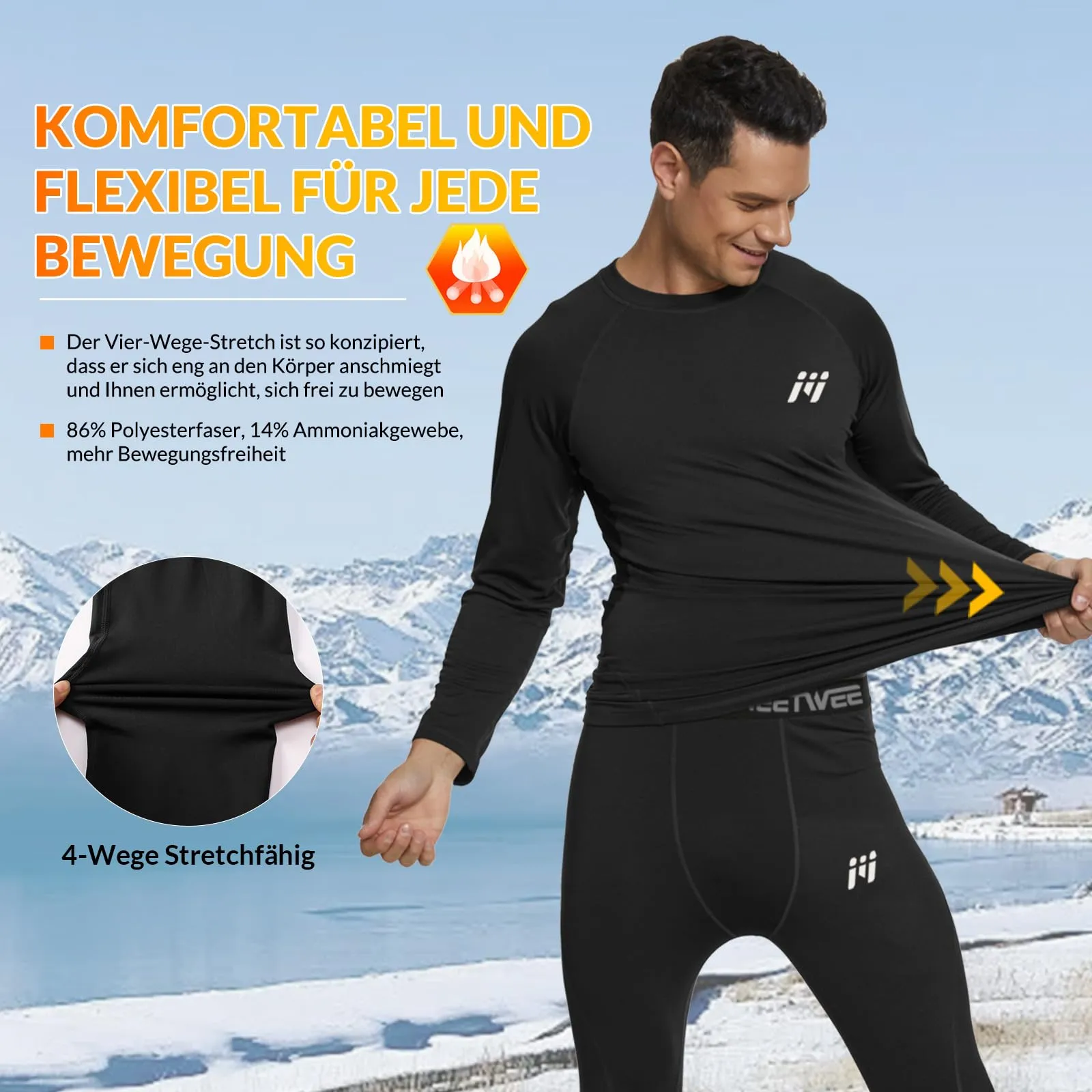 MEETWEE Maglia Termica Uomo a Manica Lunga Compression Baselayer Sport - immagine 4