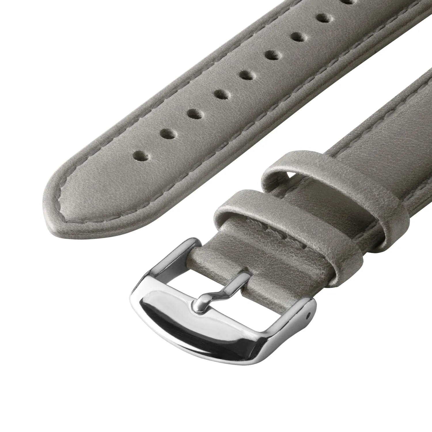 Archer Watch Straps Cinturini in Pelle Pieno Fiore a Sgancio Rapido, Grigio Peltro/Cucitura Abbinata, 20mm - immagine 5