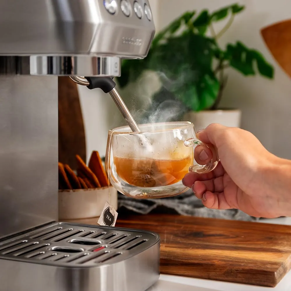 Cecotec Power Espresso 20 Steel Pro Macchina da Caffè Espresso, 1350 W, 20 Bar, Sistema Thermoblock, Vaporizzatore Orientabile, 1,3L, Argento - immagine 10