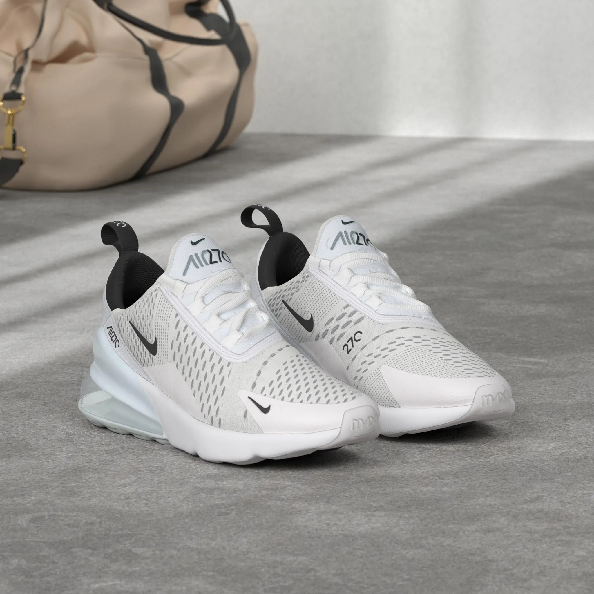 Nike Air Max 270 Scarpe da corsa Uomo, Bianco (White/Black), 40.5 EU - immagine 3