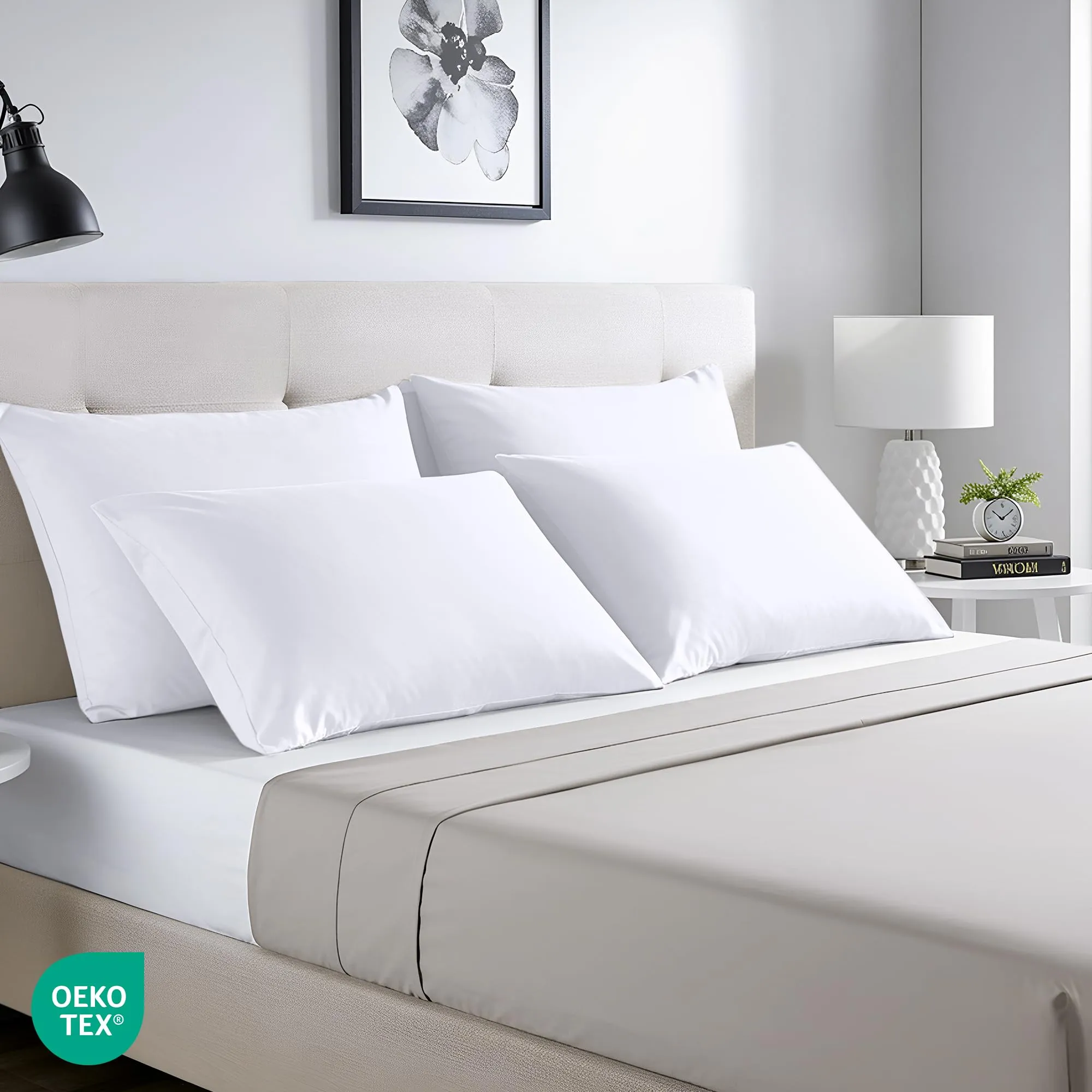 Utopia Bedding Set di 12 Federe Copricuscino, 50 x 75 cm, Bianco - immagine 4
