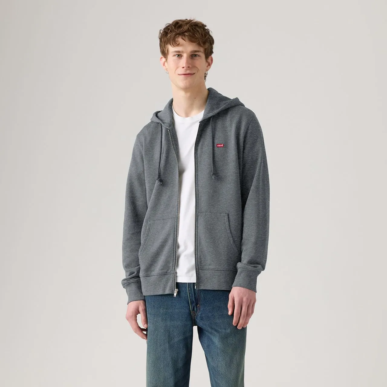 Levi's Zip Up Maglia di Tuta - Charcoal Heather XX, S Uomo - immagine 3