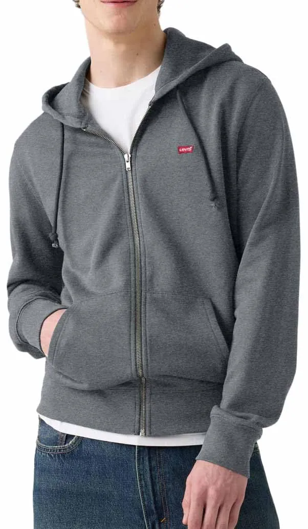 Levi's Felpa con Zip Uomo - Grigio Charcoal Heather Xx - immagine 1